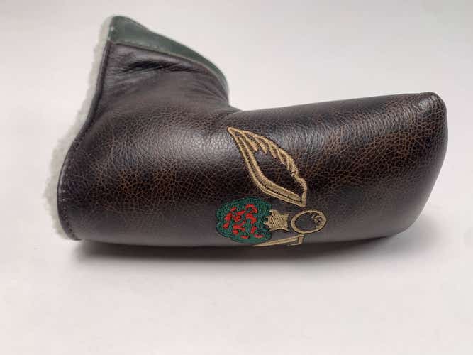Links & Kings Brown Leather Blade Putter Logo Headcover