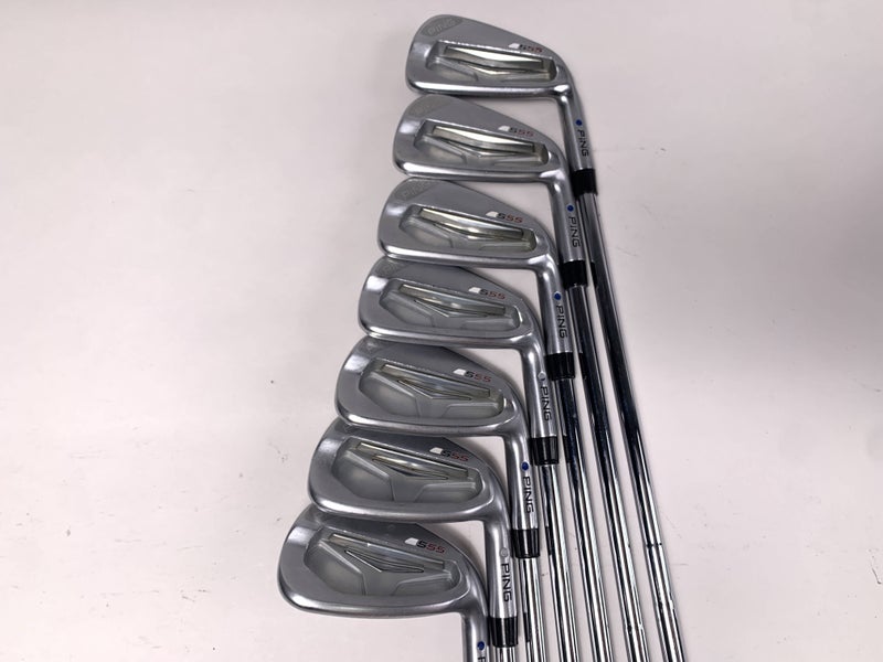 Ping S55 Iron Set 4-PW Blue Dot 1* Up CFS Stiff Steel Mens RH +1/2''