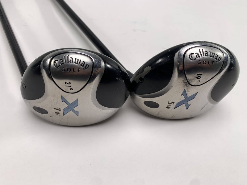 Callaway X 5 & 7 Fairway Wood Set 19* 21* Fujikura Gems UltraLight 55g Ladies RH