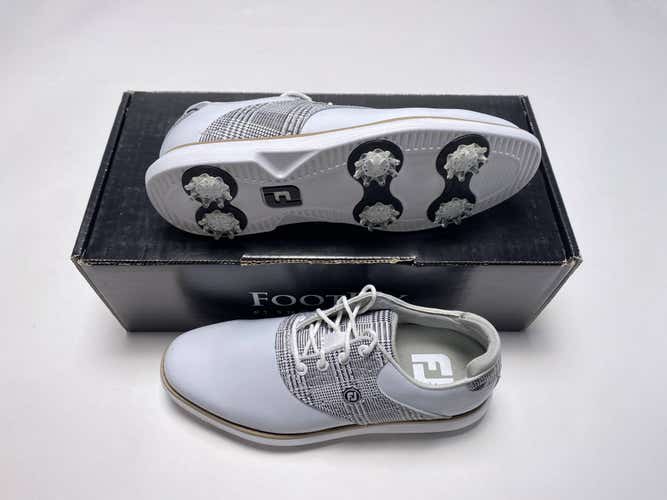 FootJoy FJ Traditions Golf Shoes White Zebra Black Women's SZ 6 (97904)