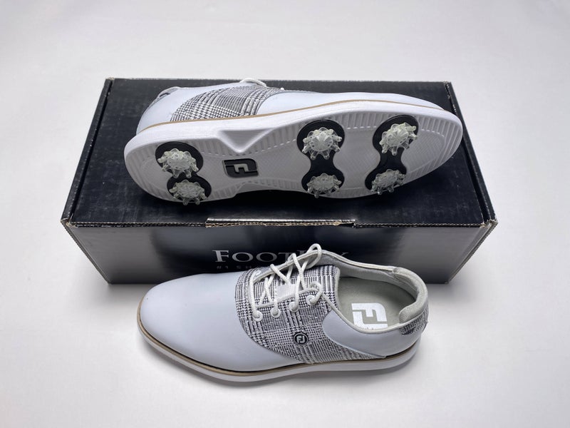 FootJoy FJ Traditions Golf Shoes White Zebra Black Women's SZ 6 (97904)