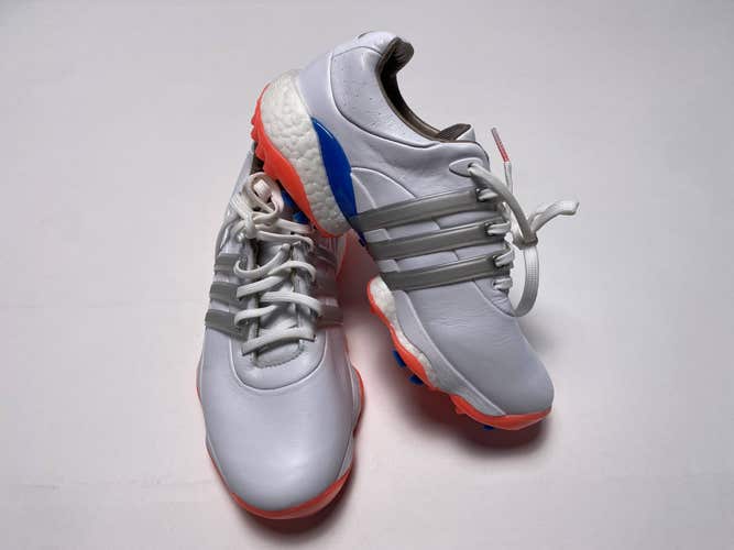 Adidas Tour360 22 Golf Shoes White Silver Orange Blue Women's SZ 6.5 (GV7248)