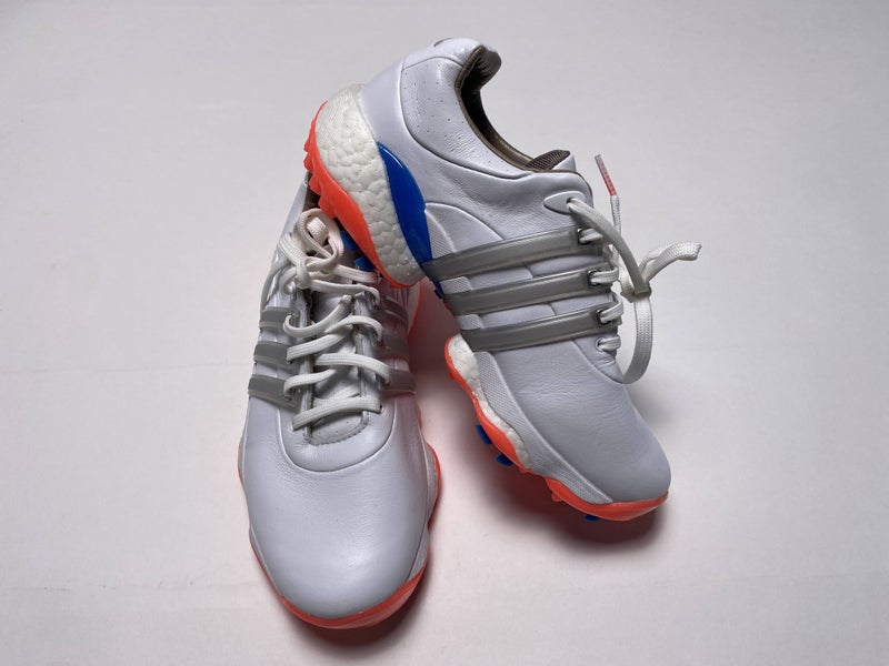 Adidas Tour360 22 Golf Shoes White Silver Orange Blue Women's SZ 6.5 (GV7248)