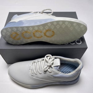 ECCO Golf S-Three Golf Shoes White Blue Women's SZ 9 (102963 60618)