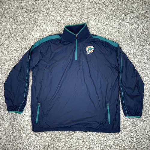 Miami Dolphins Jacket Men XL Quarter Zip Windbreaker Team Coach Issued Game Worn