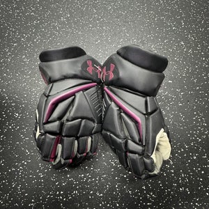 Used Under Armour BOYS LATIN ENGAGE II Lacrosse Gloves Mens Black 13 1/2" 11849-S000033193