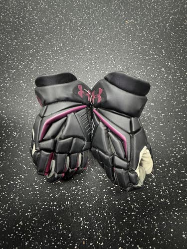 Used Under Armour BOYS LATIN ENGAGE II Lacrosse Gloves Mens Black 13 1/2" 11849-S000033193