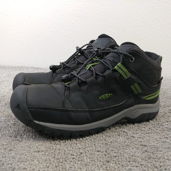 Keen Targhee Mid Hiking Boots Boys 5Y Waterproof Shoes Leather Black Trail