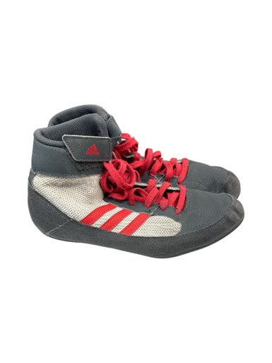 Used Adidas GRY/RED SHOES Wrestling Shoes Grey Junior 06 11862-S000091603