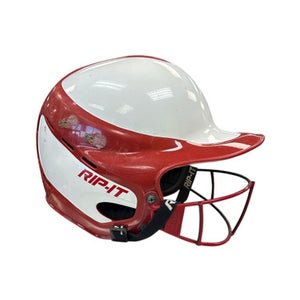 Used RIP-IT VISION Batting Helmet w/Mask Red And White S/M 11862-S000091597