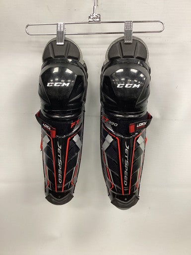 Used CCM JETSPEED FT390 Junior Shin Guards Black 11" 11851-S000039821