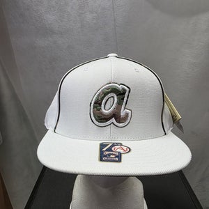 NWT Atlanta Braves American Needle White Camo Fitted Hat 7 3/8 MLB