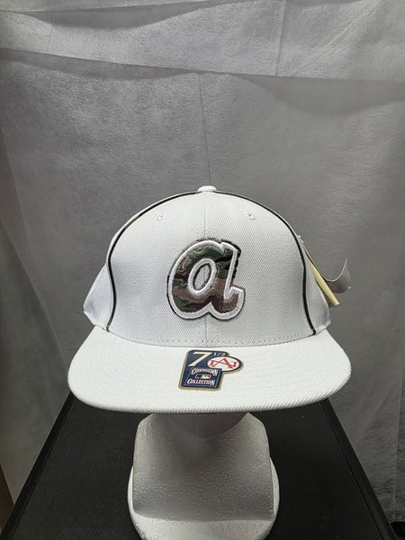 NWT Atlanta Braves American Needle White Camo Fitted Hat 7 1/2 MLB