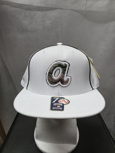 NWT Atlanta Braves American Needle White Camo Fitted Hat 7 5/8 MLB