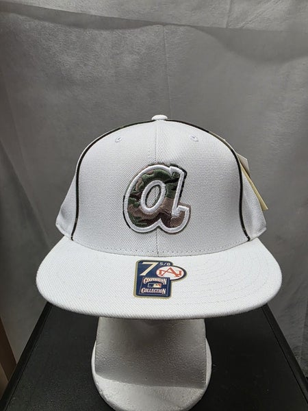 NWT Atlanta Braves American Needle White Camo Fitted Hat 7 5/8 MLB