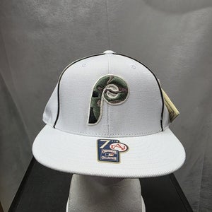 NWS Philadelphia Phillies American Needle White Camo Fitted Hat 7 1/4 MLB