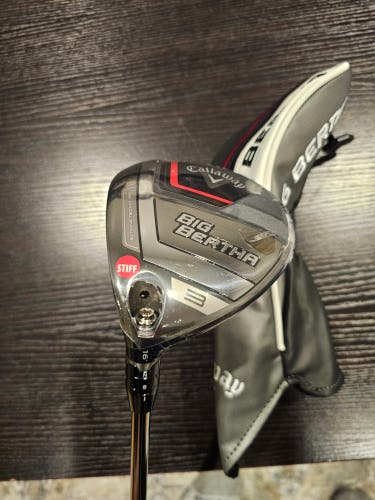 NEW LEFT HAND CALLAWAY BIG BERTHA 3-WOOD FAIRWAY GRAPHITE STIFF