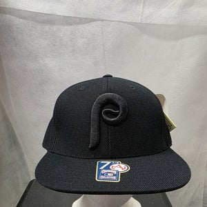 NWT Philadelphia Phillies American Needle Black Out Fitted Hat 7 3/8 MLB