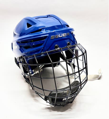Large Bauer ReAkt 150 Helmet and Cage - Royal Blue