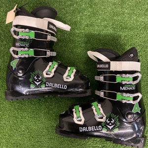 Used Kid's Dalbello Green Menace Ski Boots | Mondo Size 23.5 | Sole Length 279mm