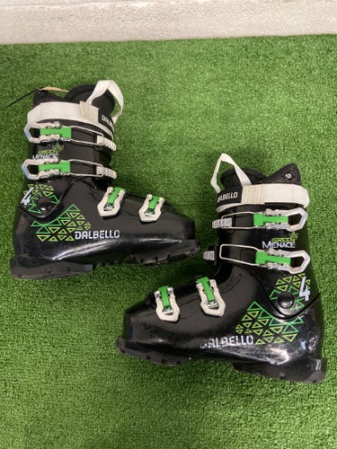 Used Kid's Dalbello Green Menace 4 Ski Boots | Mondo Size 24.5 | Sole Length 289 mm