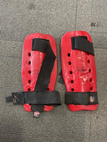 Used Martial Arts Shin Pads Red LG 11614-S000222278