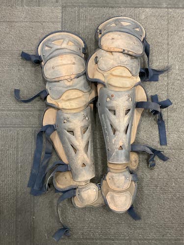 Used Mizuno SAMURAI Catchers Leg Guards Royal Blue Adult 11614-S000219321