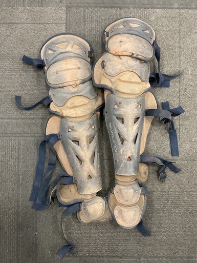 Used Mizuno SAMURAI Catchers Leg Guards Royal Blue Adult 11614-S000219321