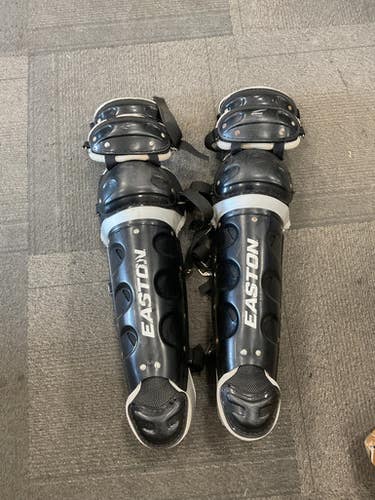 Used Easton GAMETIME SHIN GUARDS Catchers Leg Guards Black Adult 11614-S000220428