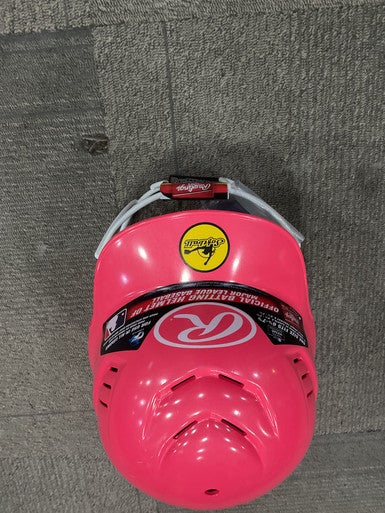 Used Rawlings BATTING HELMET W/ MASK Batting Helmet w/Mask Pink MD 11614-S000224129