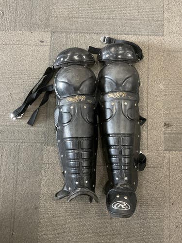 Used Rawlings 5DCW Catchers Leg Guards Black Adult 11614-S000223678