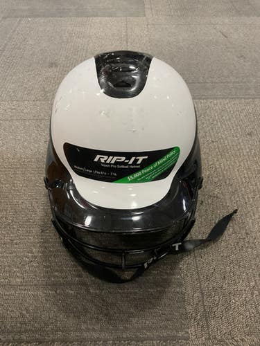 Used RIP-IT VISION PRO Batting Helmet w/Mask Black And White M/L 11614-S000223041