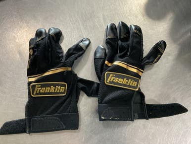 Used Franklin BB/SB Batting Gloves Black MD 11614-S000214525