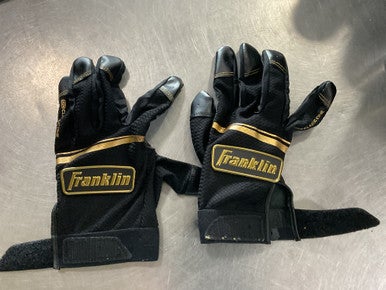 Used Franklin BB/SB Batting Gloves Black MD 11614-S000214525