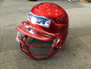 Used Rawlings COOLFLO Batting Helmet w/Mask Red One Size 11614-S000204133
