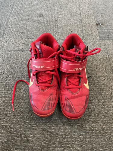 Used Nike TROUT 27 BB/SB Cleats Red Junior 06 11614-S000220665
