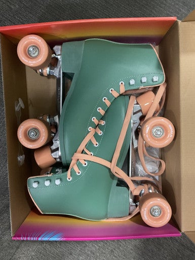 Used Impala GREEN/PINK ROLLERSKATES Senior Roller Quad Skates Green Senior 8 11614-S000223828