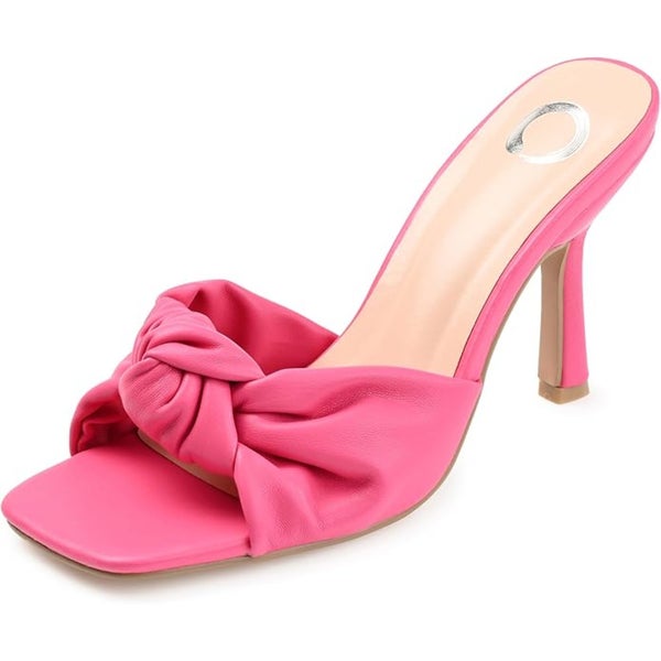 Journee Collection Diorra Sandals Womens US 11 Pink Knotted Stiletto Heel TZP556