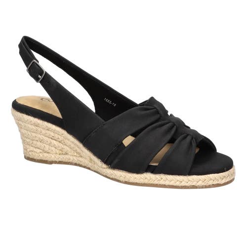 Bella Vita Cheerful Sandals Women US 8.5 Black Wedge Espadrille Slingback TZP557