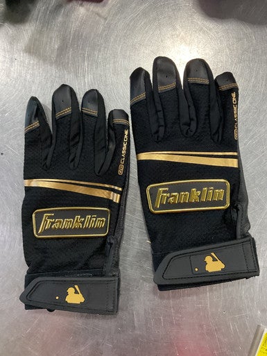 Used Franklin BB/SB Batting Gloves Black MD 11614-S000220991