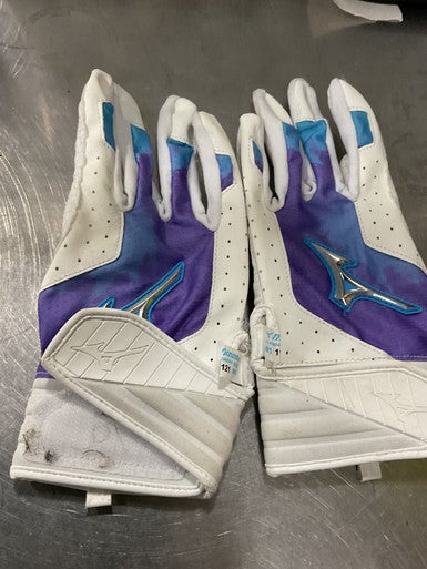Used Mizuno BB/SB Batting Gloves White LG 11614-S000216819