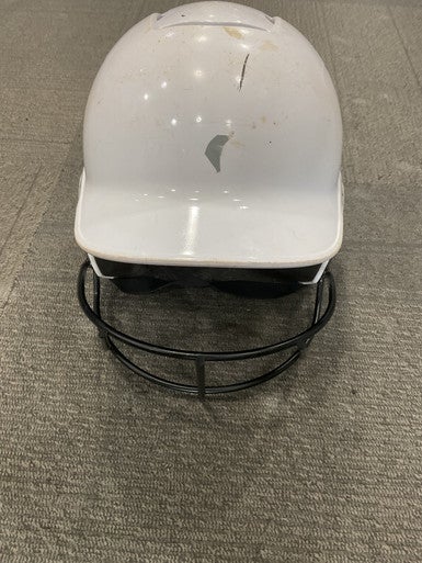 Used Mizuno F6 Batting Helmet w/Mask White One Size 11614-S000223443