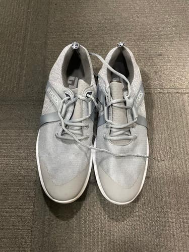 Used Foot Joy FLEX Mens Golf Shoes Grey Senior 11.5 11614-S000223318