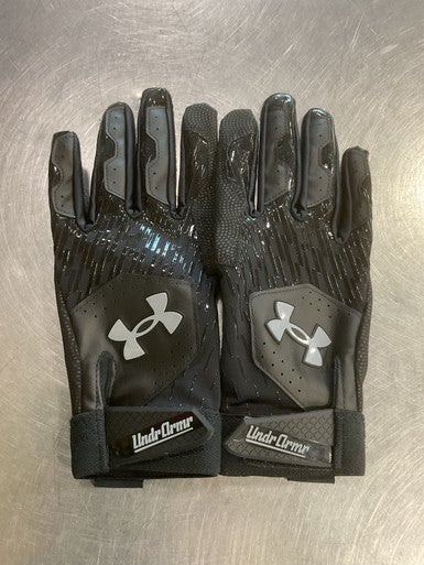 Used Under Armour CLEAN UP BB/SB Batting Gloves Black MD 11614-S000221185