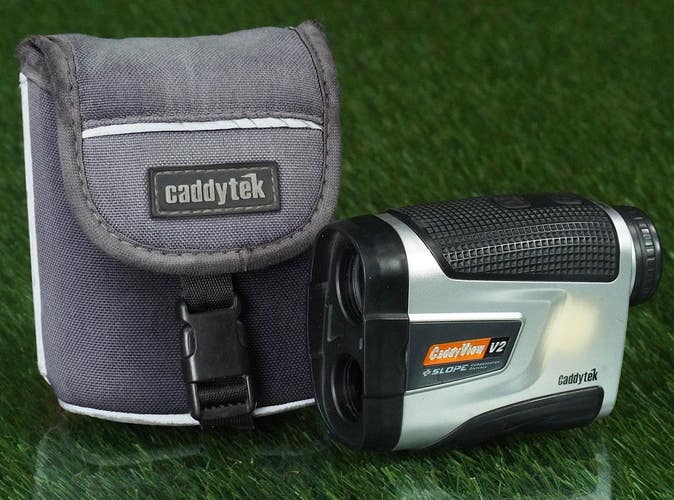 CADDYTEK CADDYVIEW V2 RANGEFINDER SLOPE GOLF RANGE FINDER YARDAGE & CARRY CASE