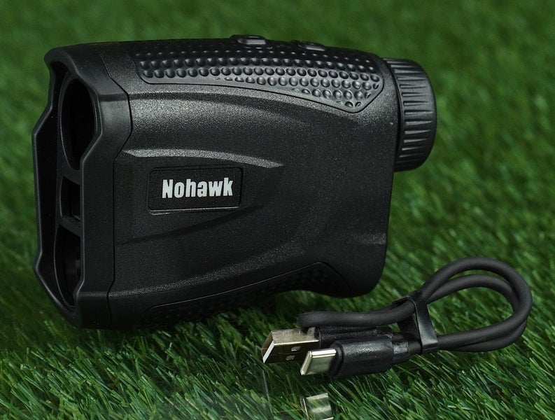 NOHAWK RANGEFINDER RECHARGABLE GOLF MAGNETIC YARDAGE WITH USB CHARGE CORD, BLACK