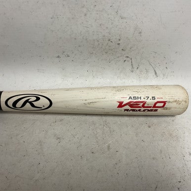 Used Rawlings Velo Ash Y62VG BB/SB Wood Bat Black And White 28" 11855-S000194080