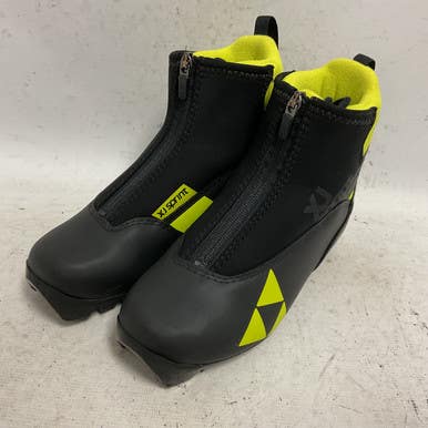 Used Fischer XJ SPRINT Boys NNN XC Ski Boots Black W 05-05.5 / JR 03.5-04 11855-S000194071
