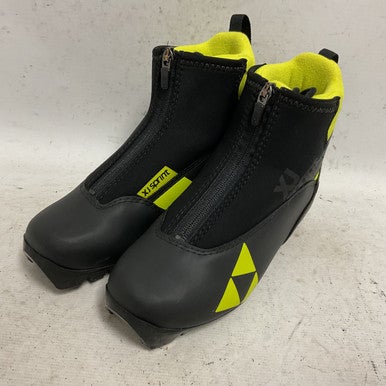 Used Fischer XJ SPRINT Boys NNN XC Ski Boots Black W 05-05.5 / JR 03.5-04 11855-S000194071