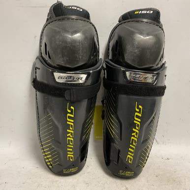 Used Bauer SUPREME S150 Junior Shin Guards Black And Yellow 11" 11855-S000194031